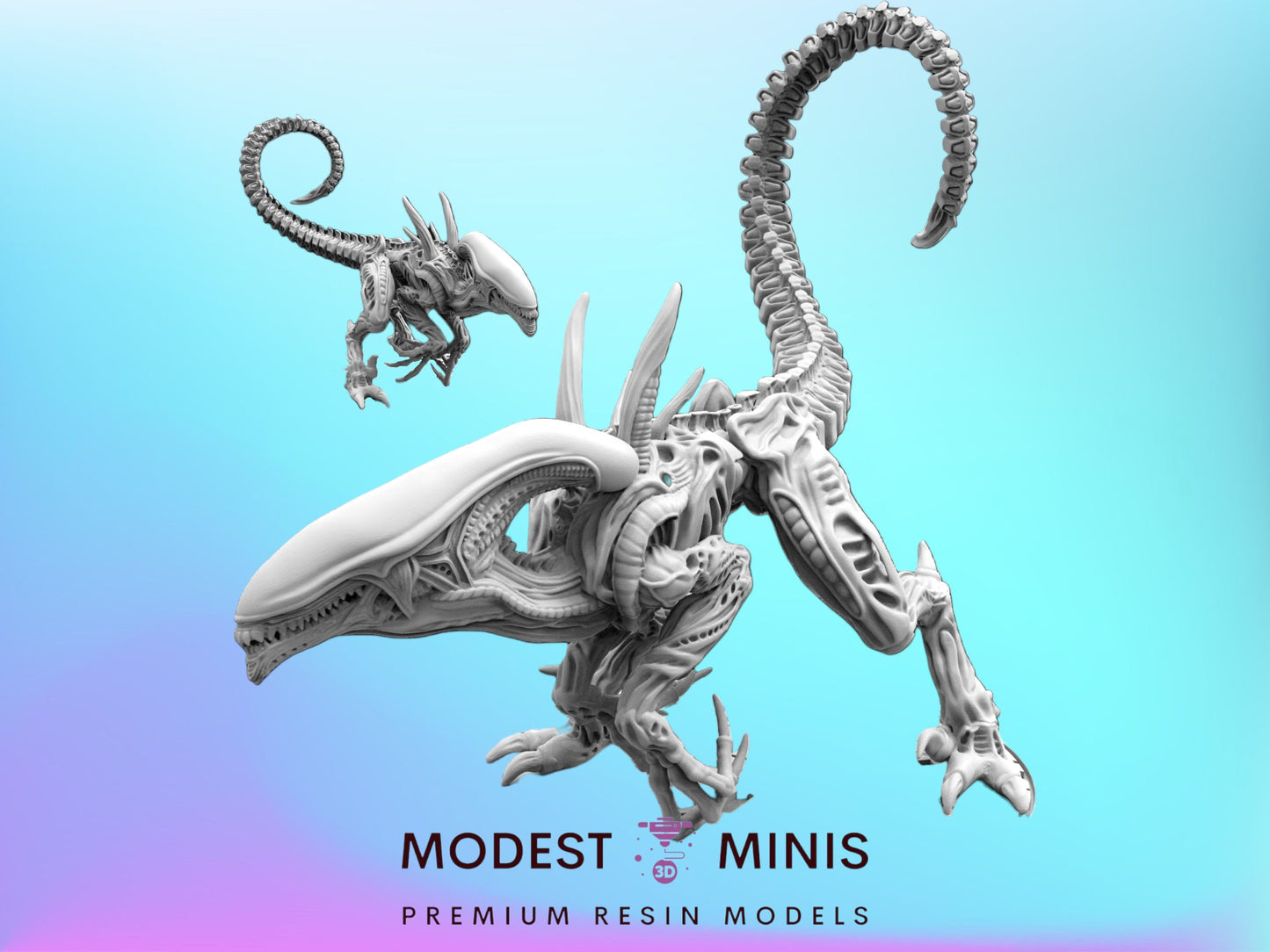 Xeno Utahraptor B - 32mm Scale Alien Miniature | RPG | Sci fi | Cyberpunk | Role Playing | DnD | Papsikel