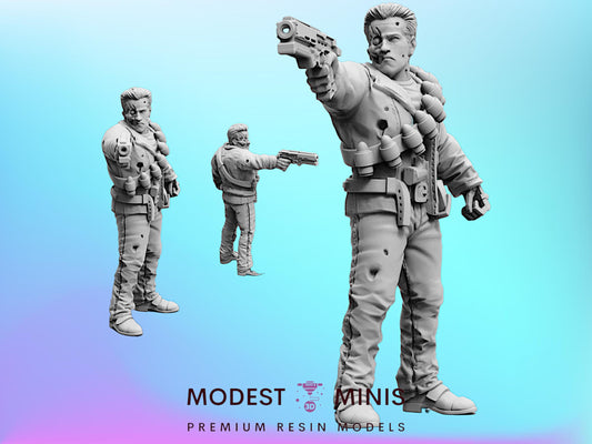 Old Cyborg Marine - 32mm Scale Alien Miniature | RPG | Sci fi | Cyberpunk | Role Playing | DnD | Papsikel