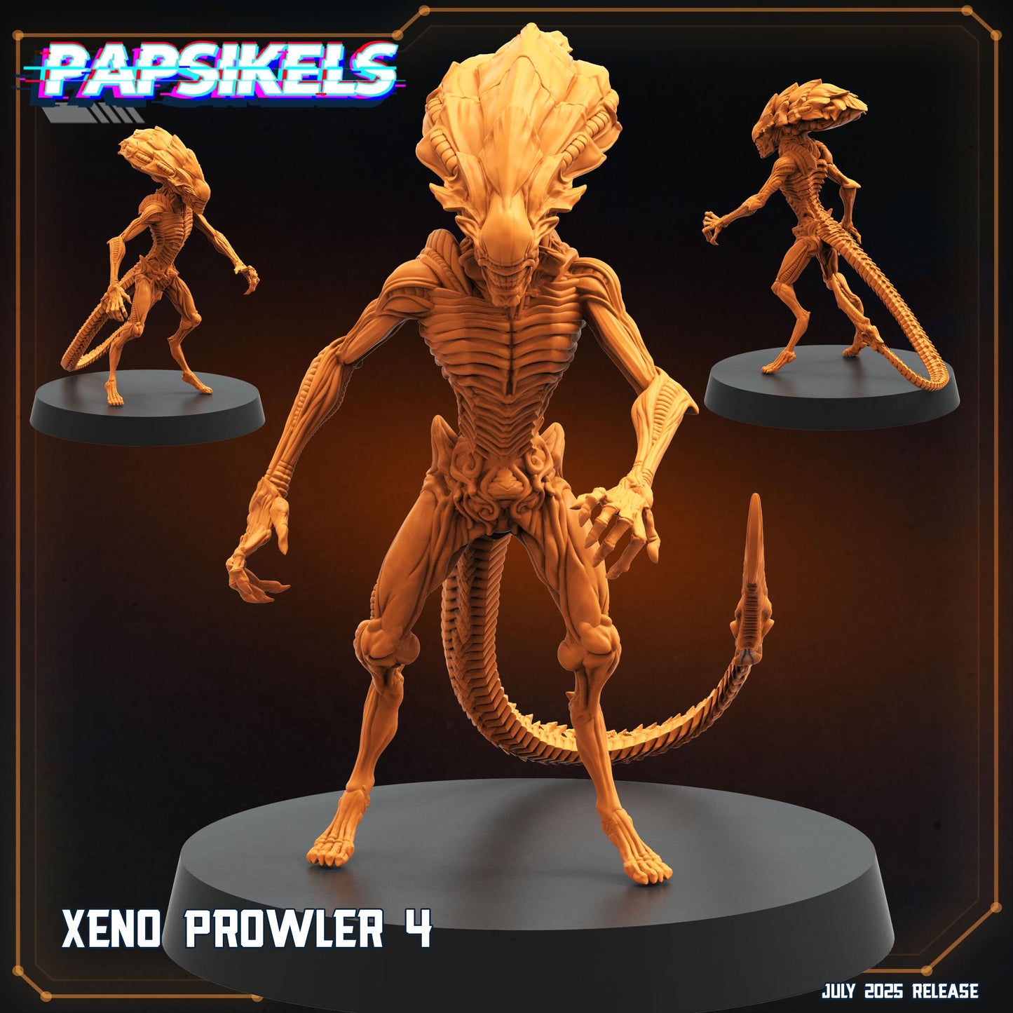 Xeno Prowler - 28mm 32mm Scale Alien Miniature | RPG | Sci fi | Cyberpunk | Role Playing | DnD | Papsikel