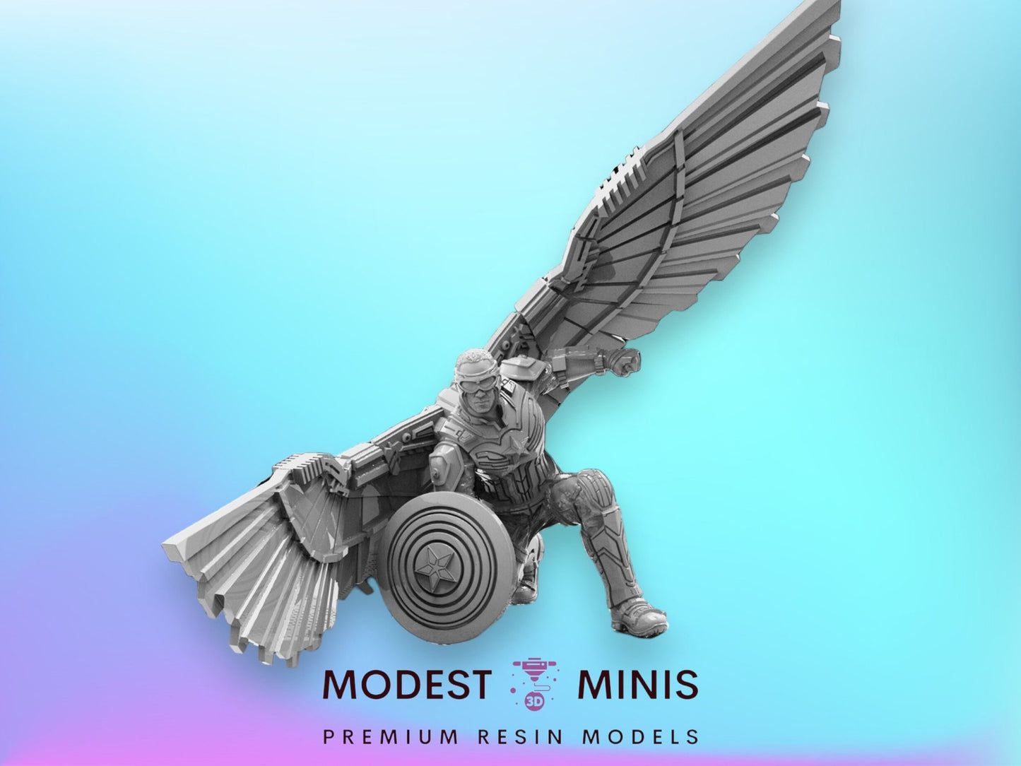 Bird of Prey with Shield - 40mm  Miniature | Crisis Protocol Proxy | Trident
