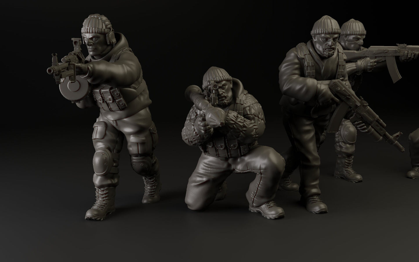 5pc Eastern Europe Militia - 28mm Scale Resin Military Miniature | Zona Alfa | Spectre Ops Mini