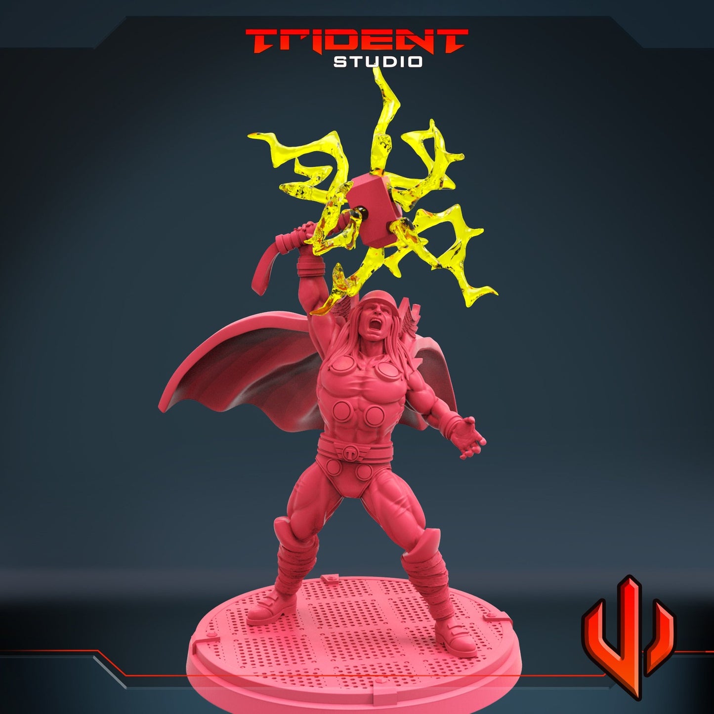 Classic God of Thunder A - 40mm  Miniature | Crisis Protocol Proxy | Trident