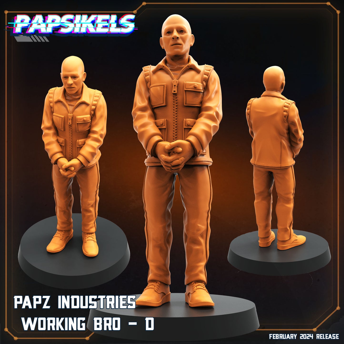 Working Bros Set - 32mm Scale Miniature | RPG | Sci fi | Cyberpunk | Role Playing | Papsikel