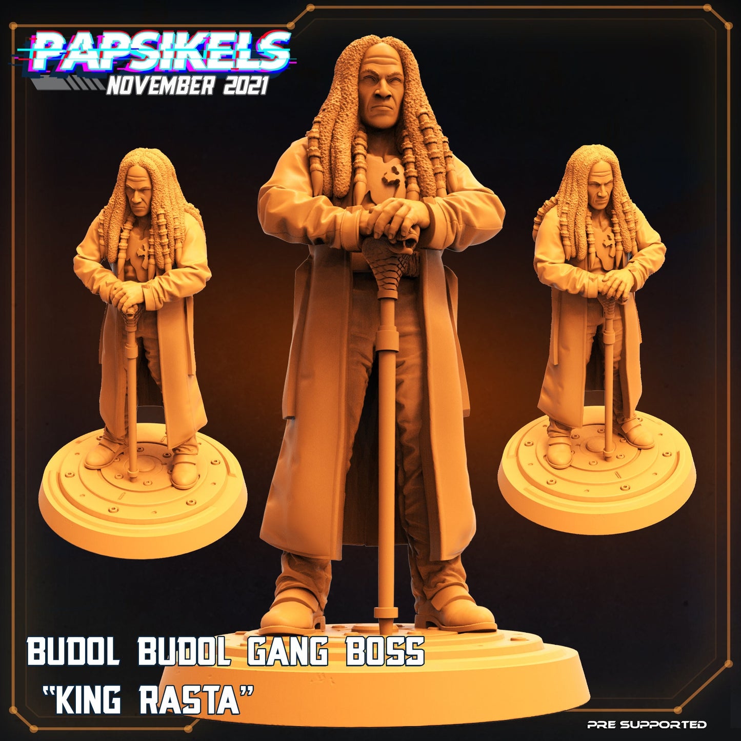 King Rasta - 32mm Scale Alien Miniature | RPG | Sci fi | Cyberpunk | Role Playing | DnD | Papsikel