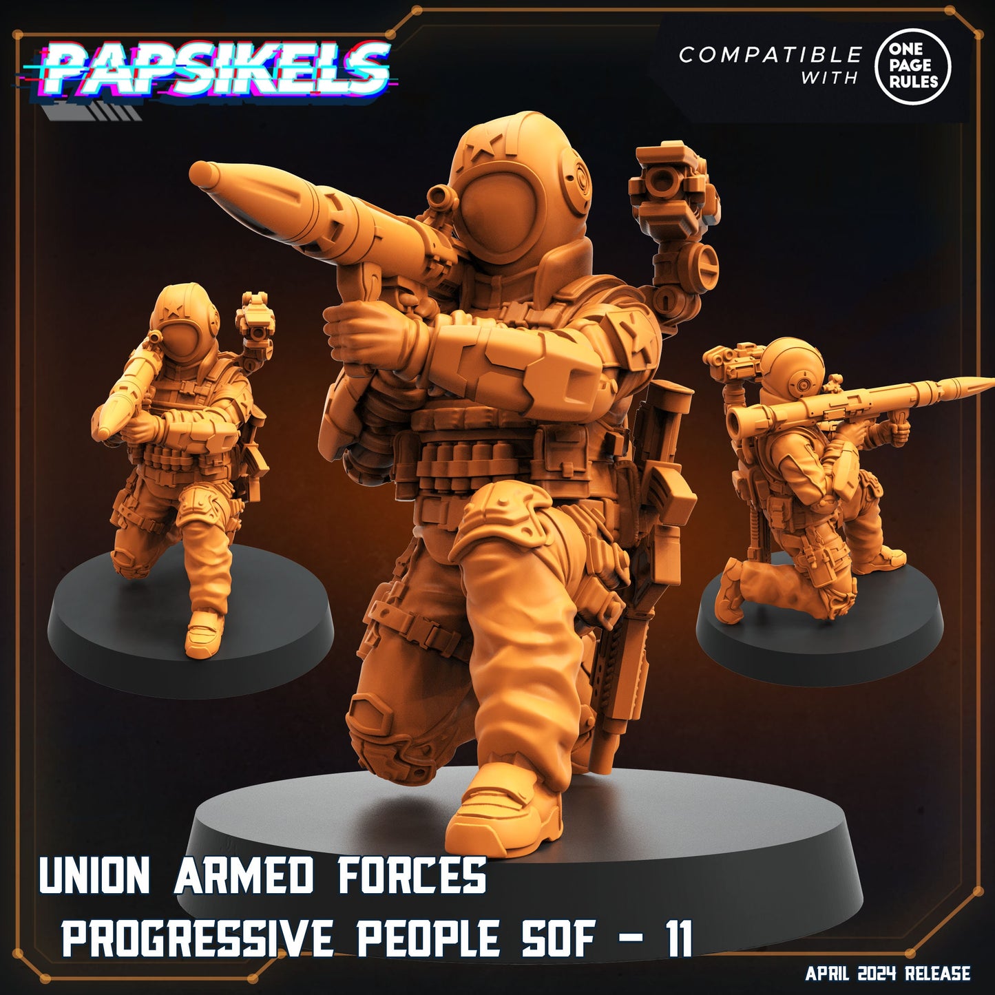 Union Armed Progressive People 7-12 - 32mm Scale Alien Miniature | RPG | Sci fi | Role Playing | DnD | Papsikel