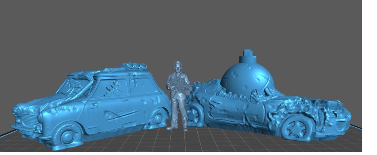 Wrecked Cars 12pc Set | 20mm | 54mm Scale | Wasteland | Survivor Terrain | Fantasy Scatter | Sci Fi Terrain | Gaslands