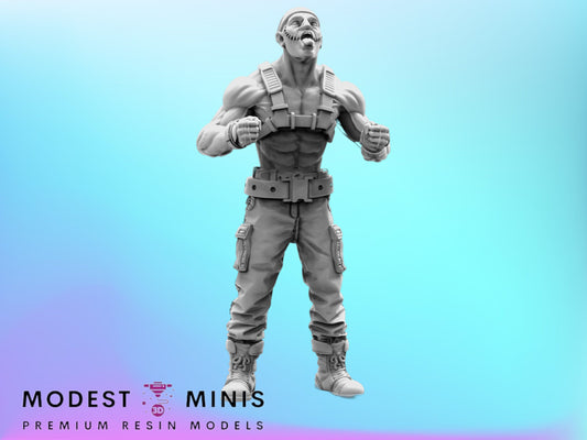 War Dude K - Resin Miniature | RPG | Sci fi | Cyberpunk | Role Playing | DnD | Papsikel Wardudes