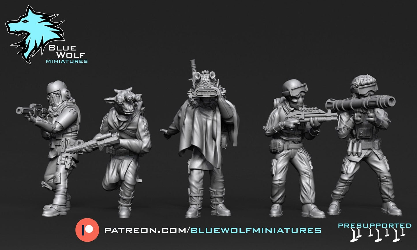 9pc Alien Rebels - 28mm - 40mm Scale | Star Wars Legion Mini