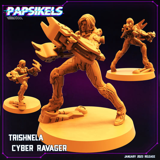 Trishnella Female Cyber Ravager - 32mm Scale  | Cyberpunk | Papsikels