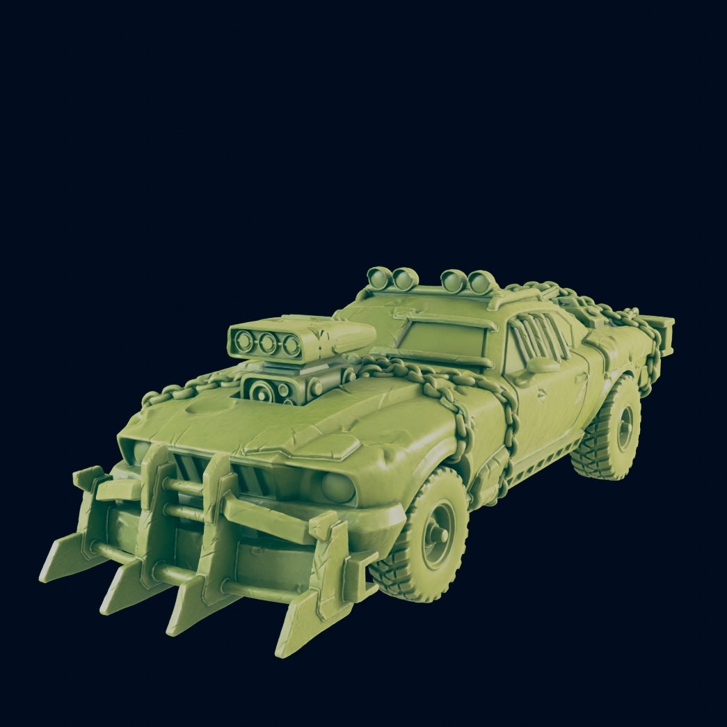 Road Warrior Car | 28mm - 54mm Scale | Survivor Terrain | Fantasy Scatter | Sci Fi Terrain | EC3D Badlands