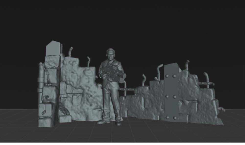 Ruined Walls | 28mm - 54mm Scale | Survivor Terrain | Fantasy Scatter | Sci Fi Terrain | Papsikels