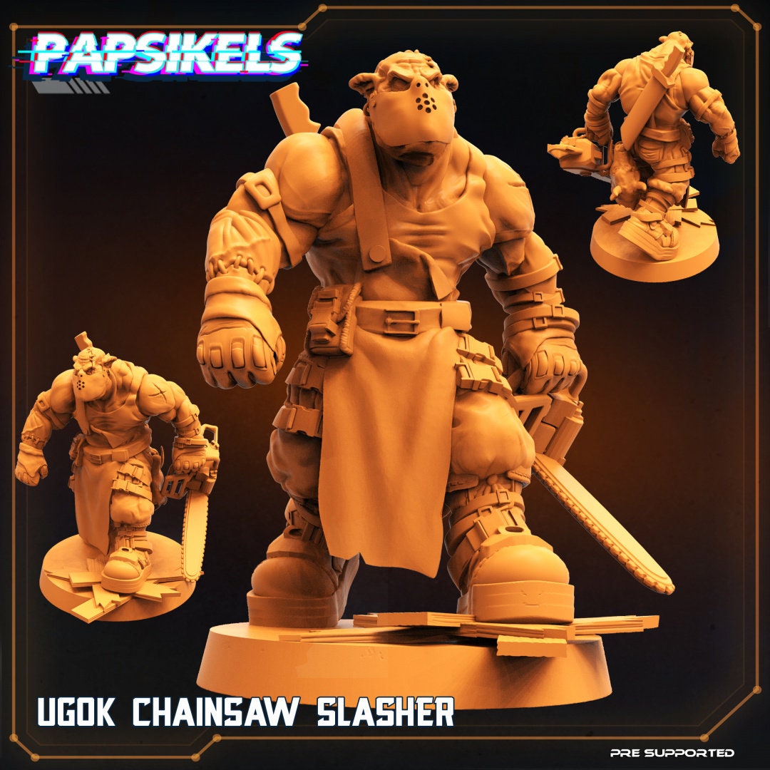 8pc Ugok Rebel Fighters Set - 32mm Scale Alien Miniature | RPG | Sci fi | Batang City | Role Playing | DnD | Papsikel