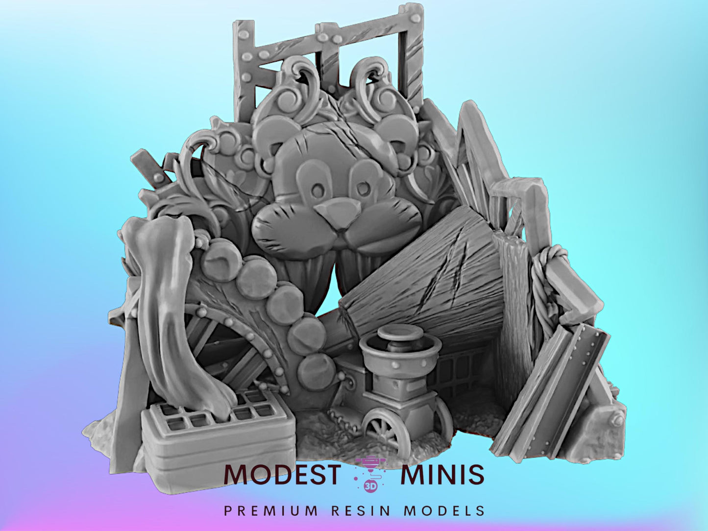 Park Entrance Abandoned Theme Park | 28mm - 40mm Scale | Survivor Terrain | Fantasy Scatter | Sci Fi Terrain | EC3D Badlands