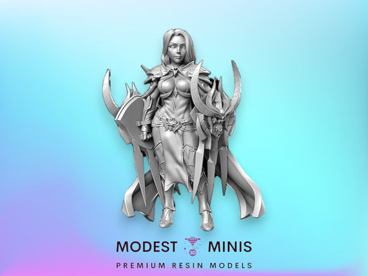 Female Death Knight Sheah - 28mm 32mm Scale DnD Miniature | Dungeons and Dragons | Witcher Contract - RN Estudio