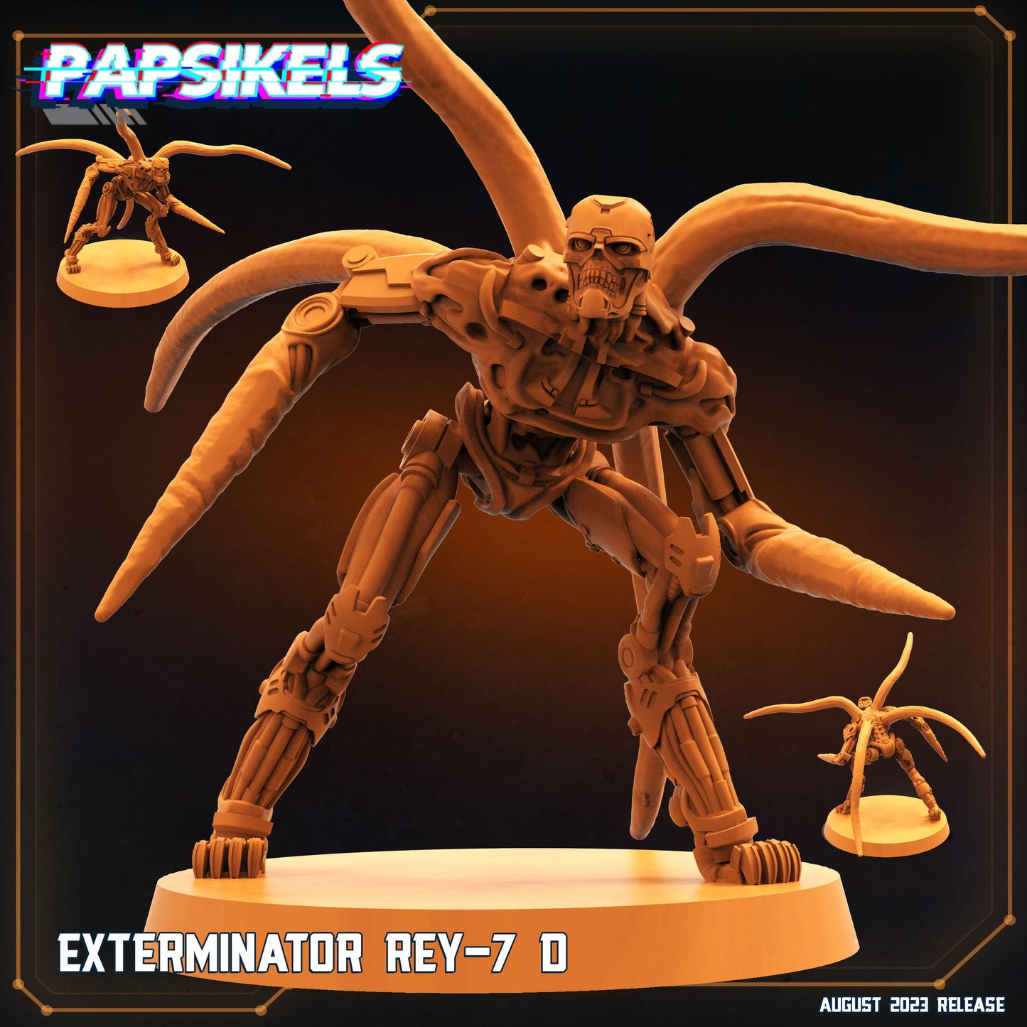 6pc Exterminator Rey Set - 32mm Scale Resin Miniature| RPG | Sci fi | Cyberpunk | Role Playing | DnD | Papsikel