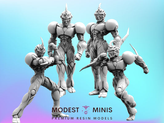 7pc Bio Techno Man - Resin Cyberpunk Miniature  | Papsikels