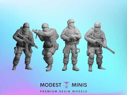 4pc Rogue Element Operatives - 28mm Scale Resin Military Miniature | Zona Alfa | Spectre Ops Mini