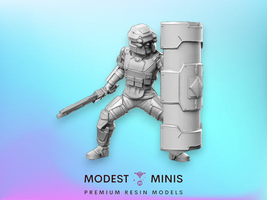 JRPG Soldier with shield - 32mm Scale DnD Miniature | Dungeons and Dragons | JRPG Mini - RN Estudio