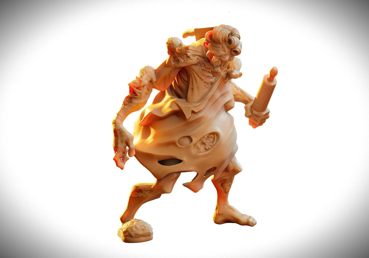 Zombie Fatty Lady | 28mm - 100mm Scale Resin Mini | Zombicide | Vaultz