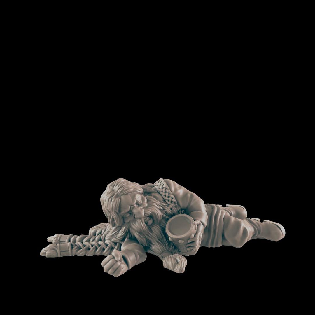 Drunken Dwarves  | 25mm - 100mm Scale | DnD | EC3D Fantasy Mini | Everyday Folk