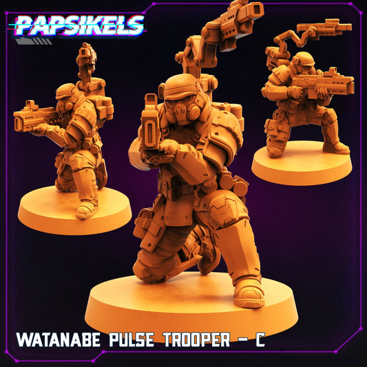 Watanabe Pulse Trooper C Cyberpunk - 32mm Scale Alien Miniature | RPG | Sci fi | Batang City | Role Playing | DnD | Papsikel