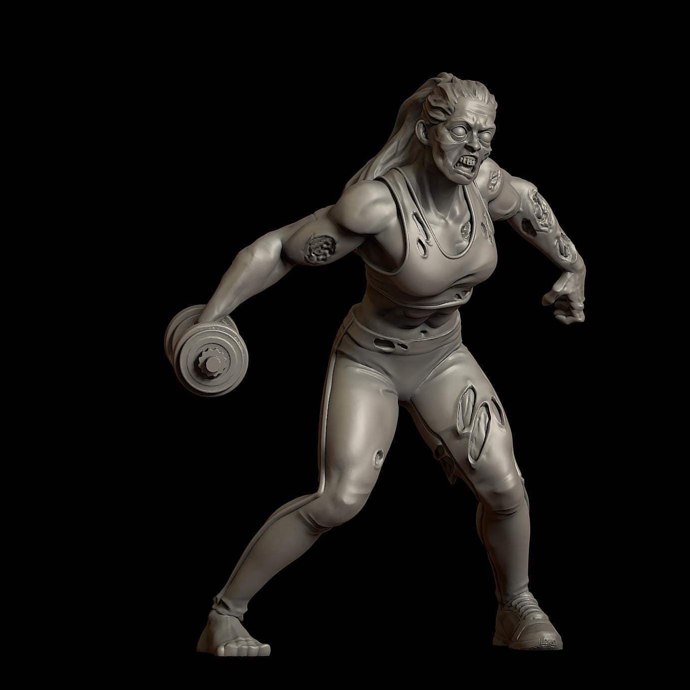 Zombie Gym and Survivors | 28mm - 100mm Scale Resin Mini | Zombicide | Vaultz