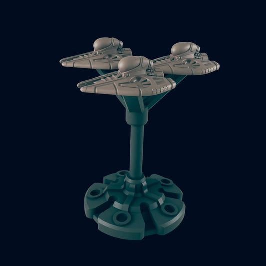 3pc Sylwarin Alien Starfighter Squad - Fleetscale Mini | Starfinder | Billion Suns | Starmada | Firefly | Terra Conflict