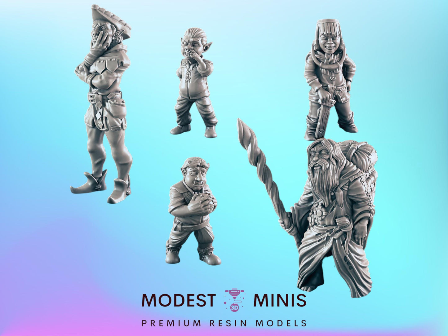 Commoners and Kids  | 25mm - 100mm Scale | DnD | EC3D Fantasy Mini | Everyday Folk