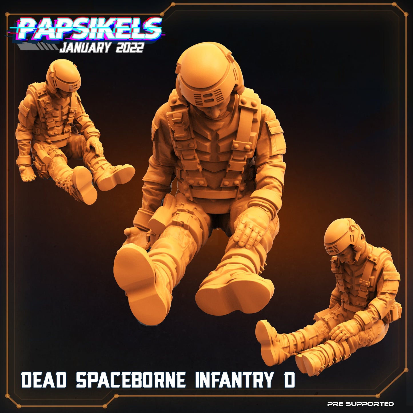 5pc Set Dead Spaceborne Infantry - 32mm Scale Alien Miniature | RPG | Sci fi | Cyberpunk | Role Playing | DnD | Papsikel