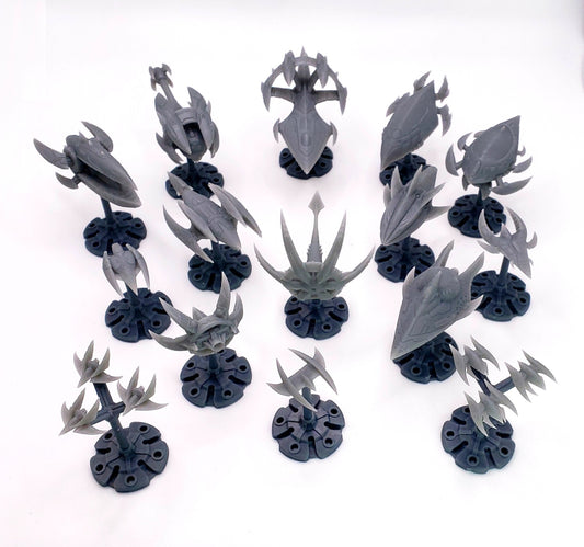 19pc Alien Kshellik Starship Fleet - Fleetscale Mini | Starfinder | Billion Suns | Starmada | Firefly | Terra Conflict