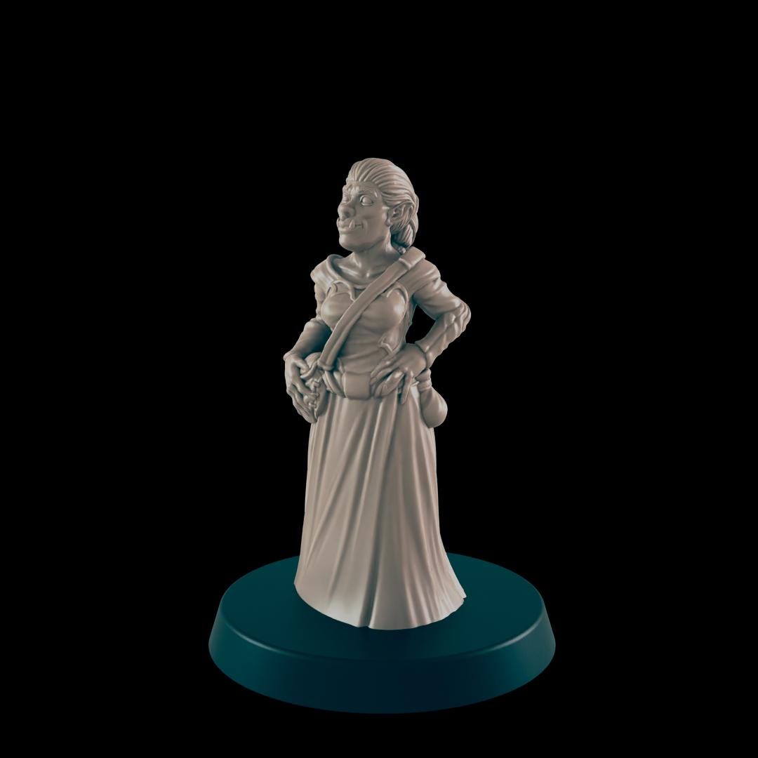 Half-Orc Folk | 25mm - 100mm Scale | DnD | EC3D Fantasy Mini | Everyday Folk