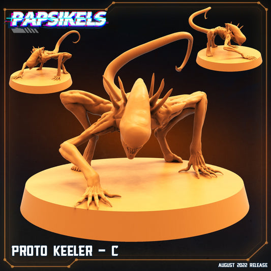 Proto Keeler C - 32mm Scale Alien Miniature | RPG | Sci fi | Law Upholders | Role Playing | DnD | Papsikel