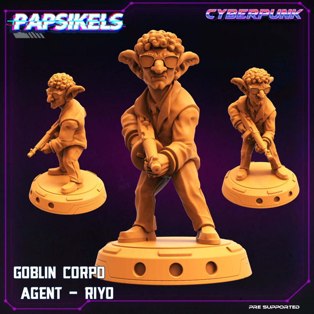 8pc Cybergoblins Heist - 32mm Scale Cyberpunk Miniature  | Law Upholders | Papsikels