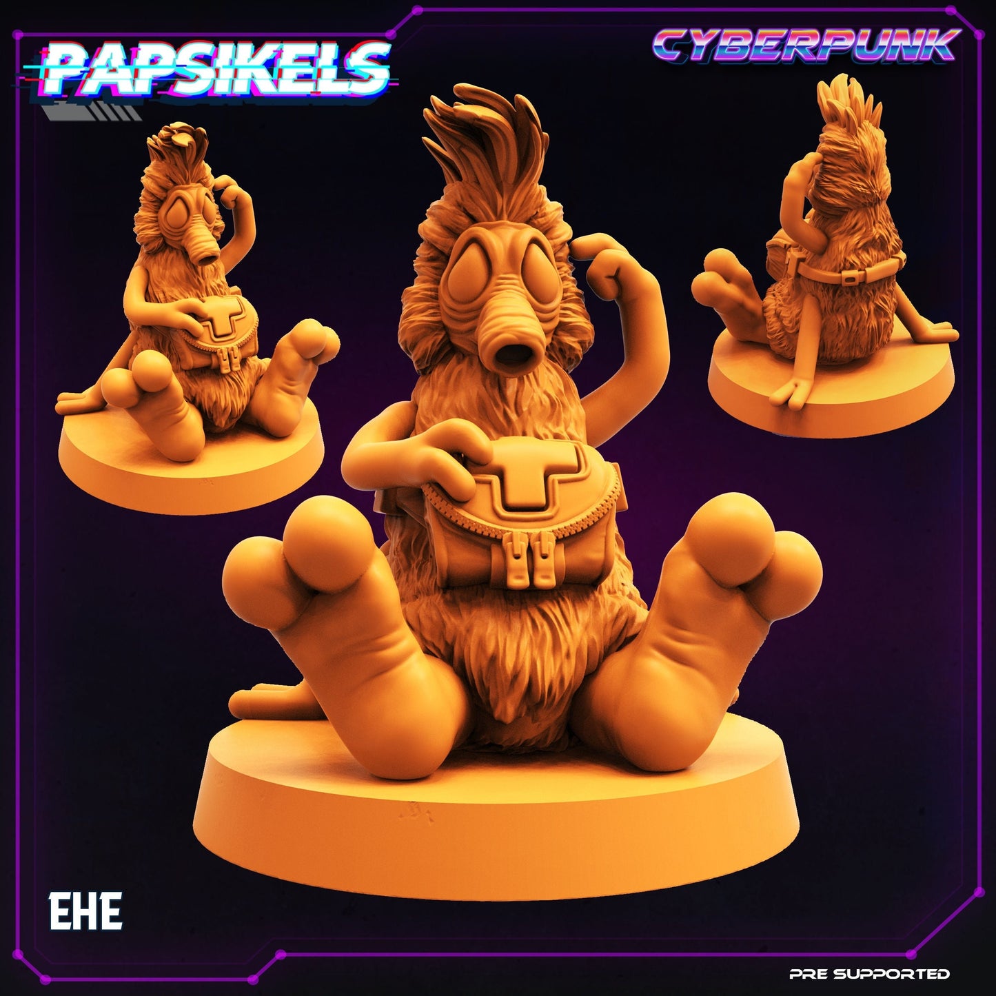6pc Fuzzy Aliens Set - Resin Scale Alien Miniature  | Cyberpunk | Papsikels
