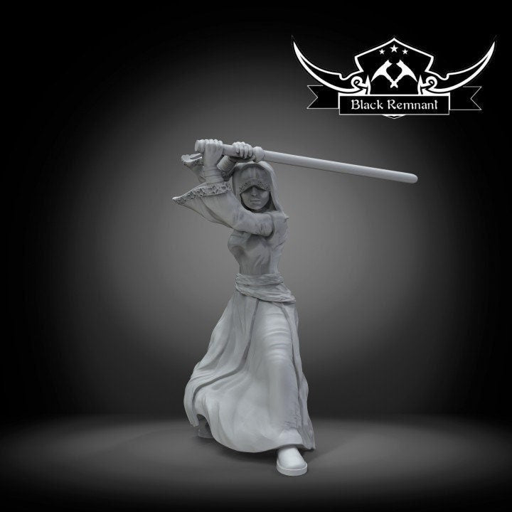 Mystical Blind Dark Warrior - 28mm - 40mm Scale | DnD | Star Wars Legion Mini