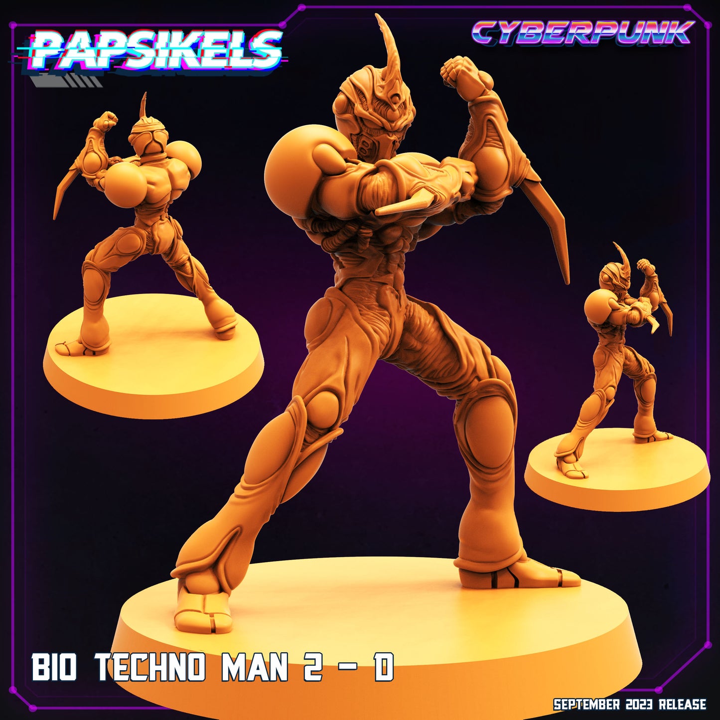 7pc Bio Techno Man - Resin Cyberpunk Miniature  | Papsikels