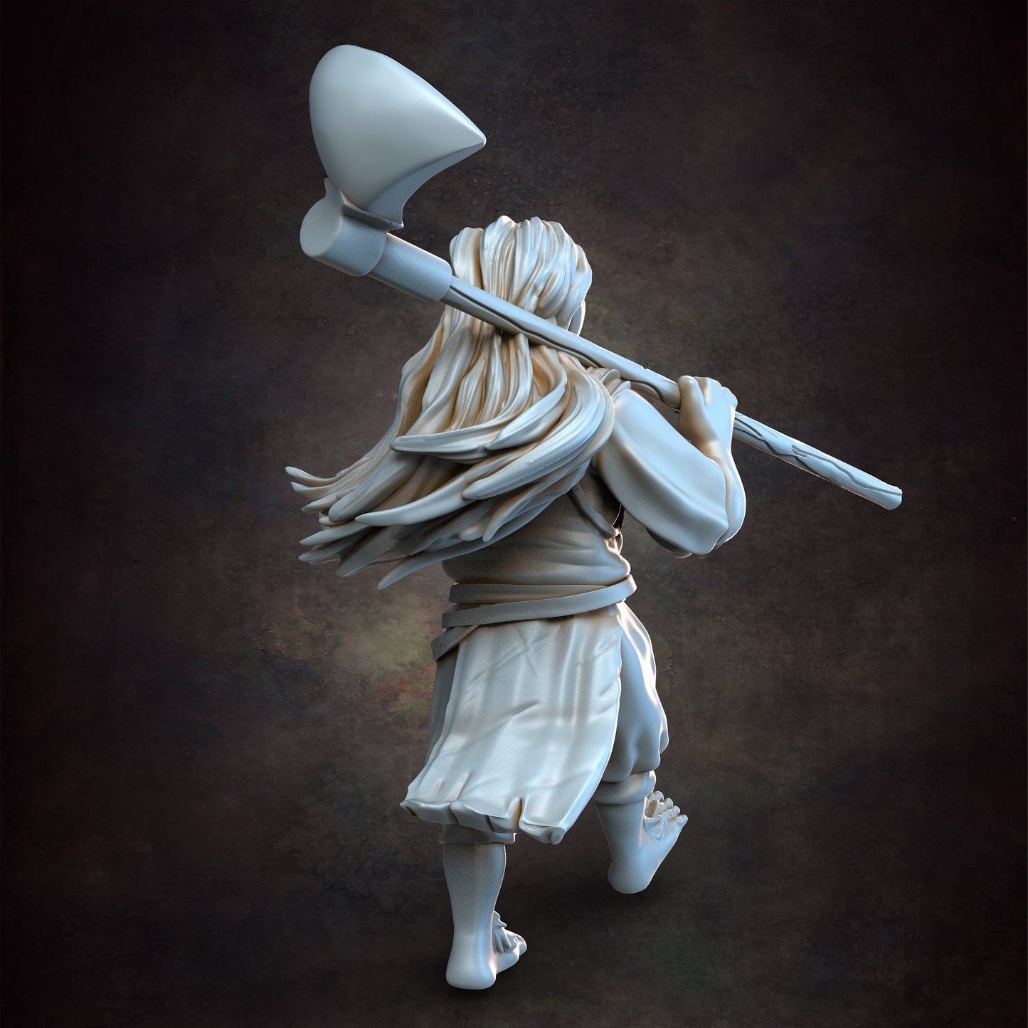 Halfling Woman 1 Farmer - 28mm 32mm Scale DnD Miniature | Dungeons and Dragons Mini | 5E Fantasy