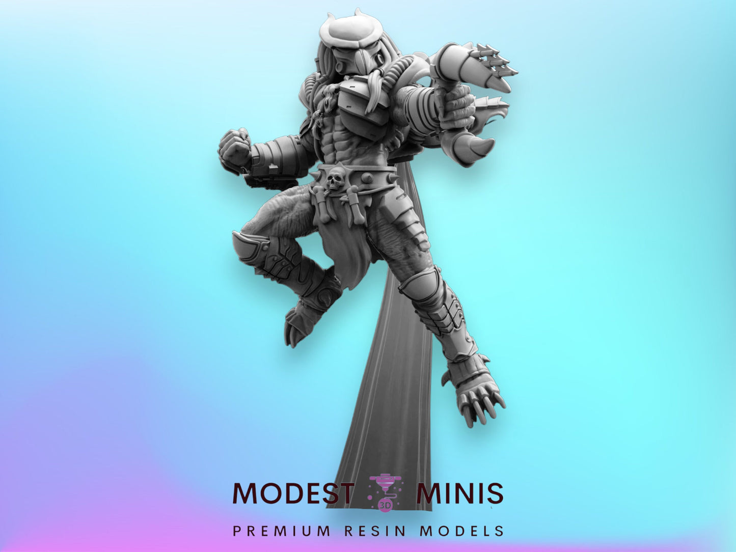 Raptor Skull Hunter D - 32mm Scale Alien Miniature | RPG | Sci fi | Cyberpunk | Role Playing | DnD | Papsikel