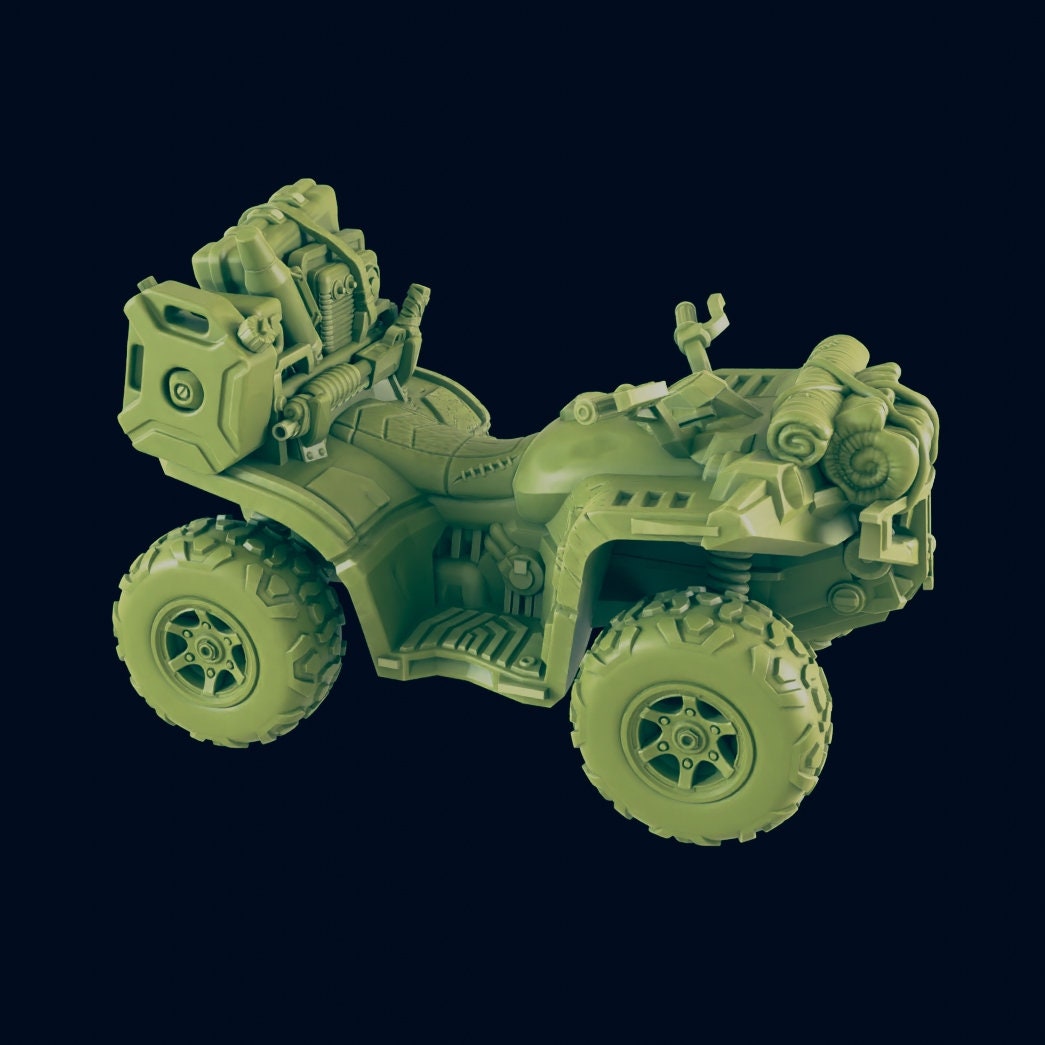 ATV Quad | 28mm - 54mm Scale | Survivor Terrain | Fantasy Scatter | Sci Fi Terrain | Superhero
