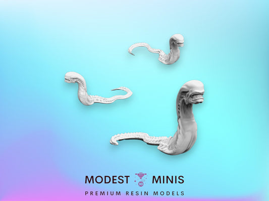 4pc Alien Belly Burster Set - 32mm Scale Alien Miniature | RPG | Sci fi | Cyberpunk | Role Playing | DnD | Papsikel