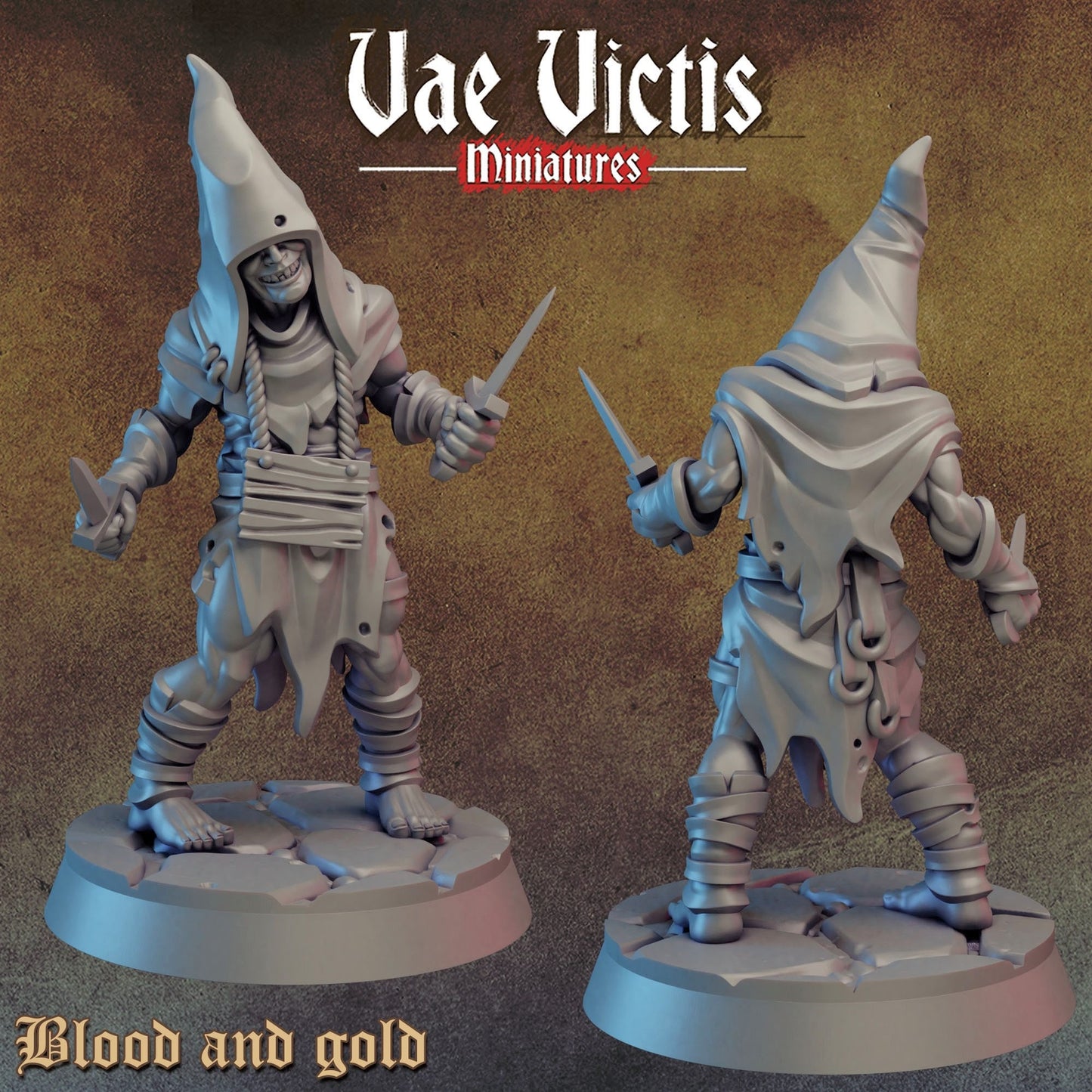 Cloaked Cultist | 28mm - 75mm Scale | DnD Frostgrave Mini | Vae Victis Fantasy