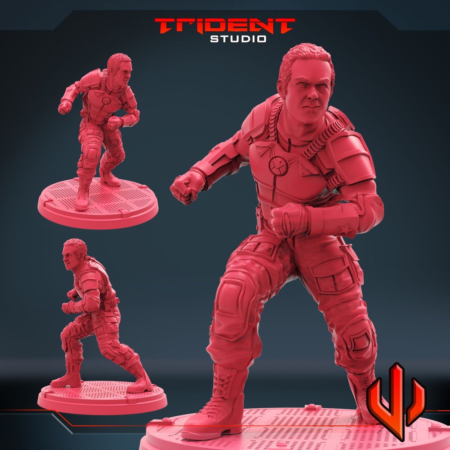 Jeff A - 40mm  Miniature | Crisis Protocol Proxy | Trident