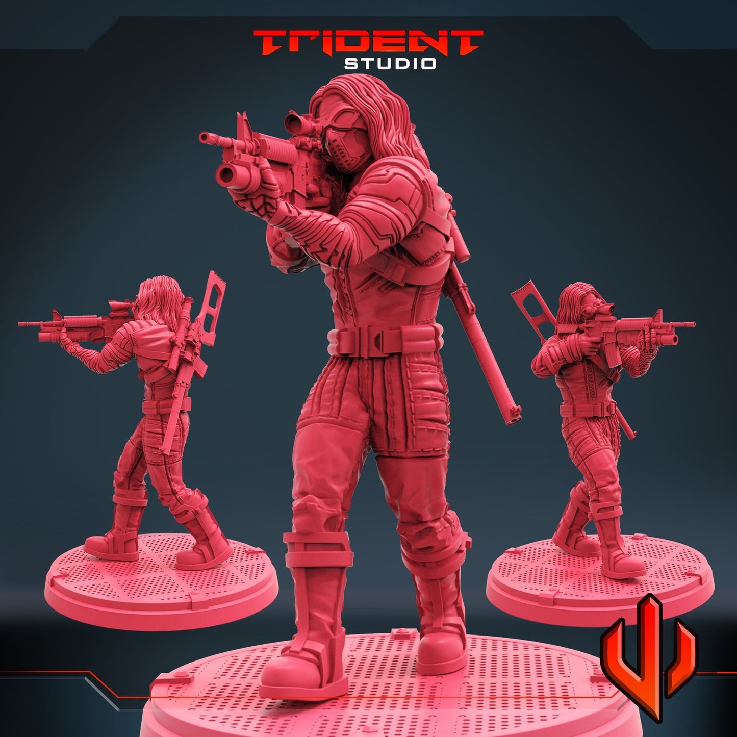 Winter Assassin C - 40mm  Miniature | Crisis Protocol Proxy | Trident