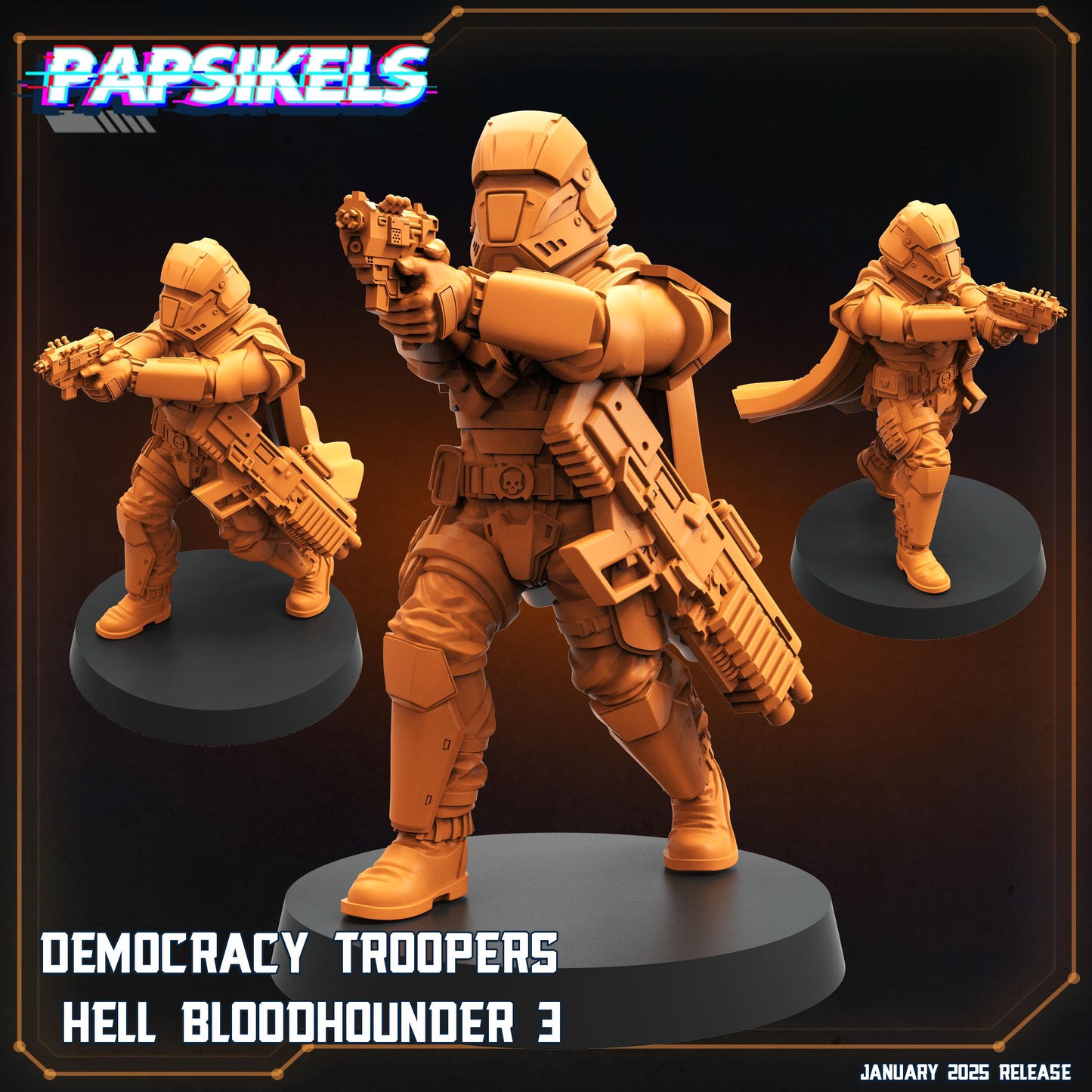 Hell Bloodhounders - 32mm Scale Alien Miniature | RPG | Sci fi | Role Playing | DnD | Papsikel