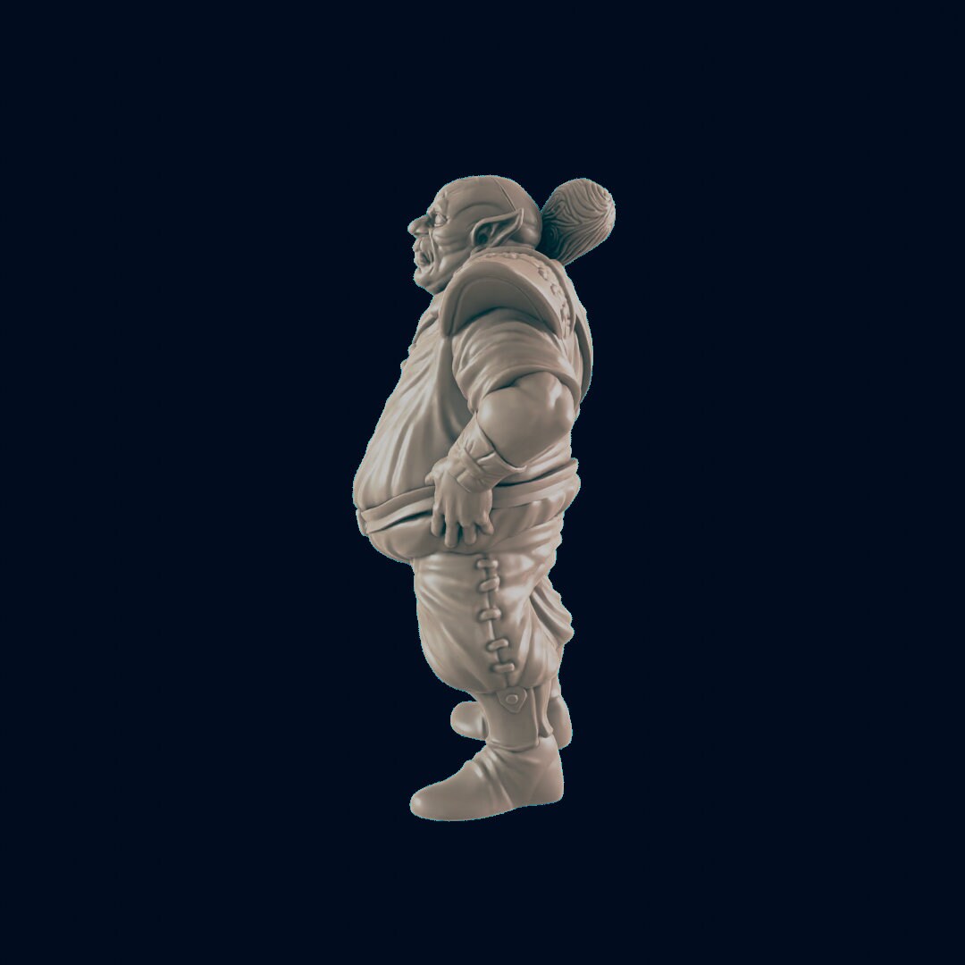 NPC Orc Male Bouncer - 25mm - 75mm Scale | DnD | EC3D Fantasy Mini | Townsfolk