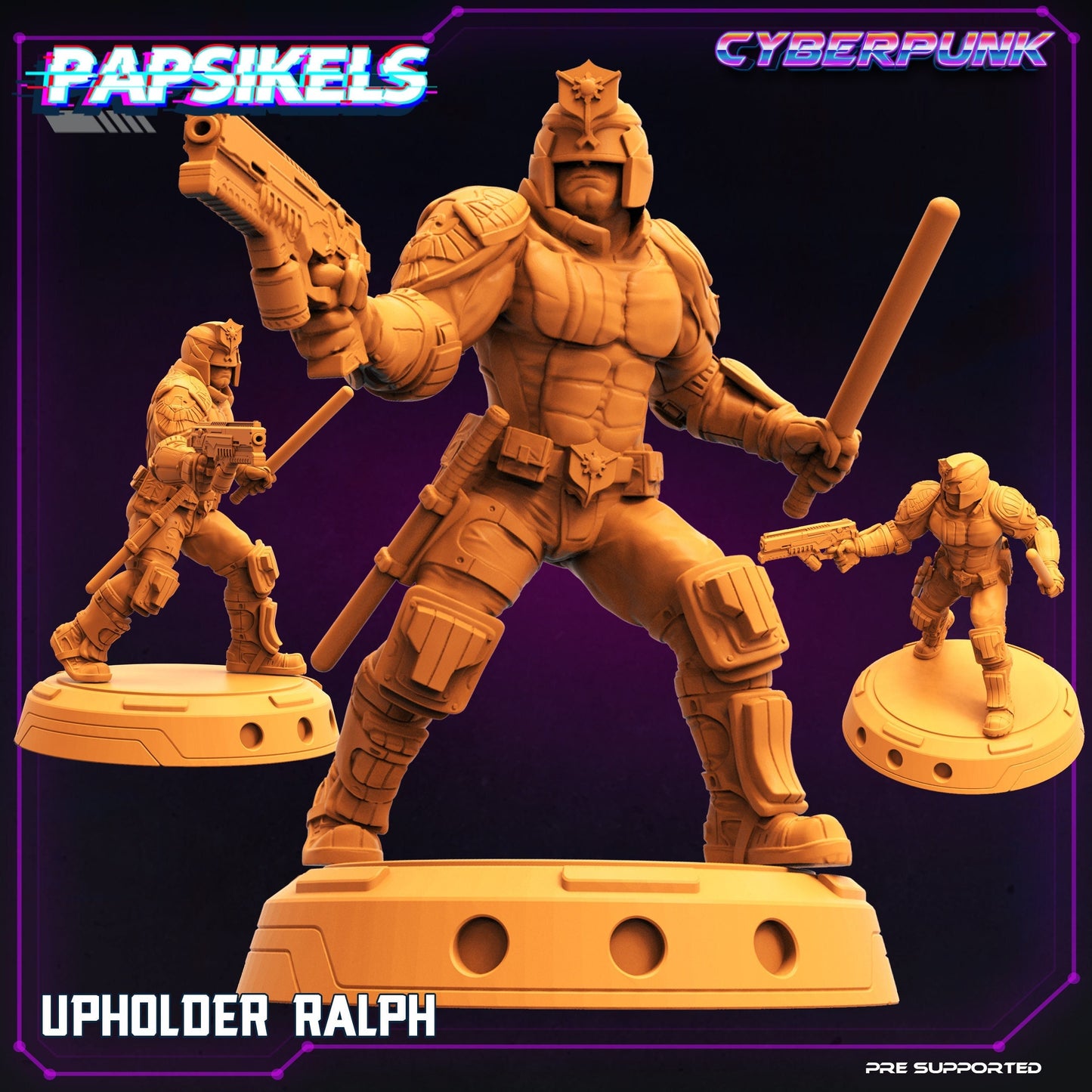 Cyberpunk Upholder Ralph - 32mm Scale Alien Miniature  | Law Upholders | Papsikels