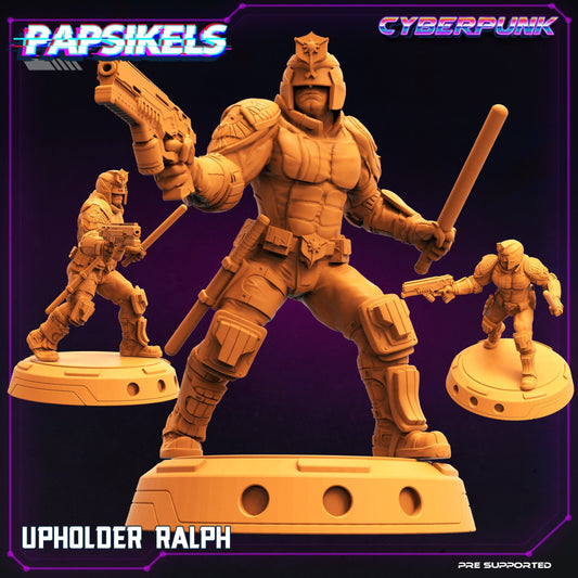 Cyberpunk Upholder Ralph - 32mm Scale Alien Miniature  | Law Upholders | Papsikels