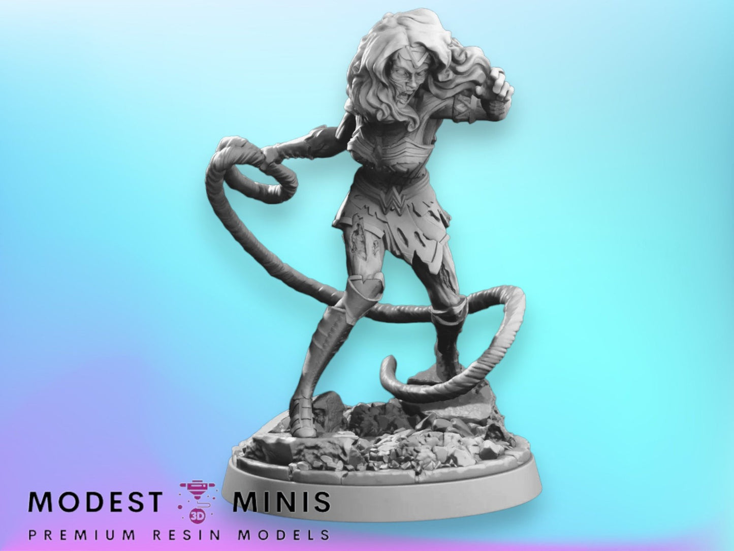 Zombie Diana | 28mm - 100mm Scale Resin Mini | Marvel Zombicide | Vaultz