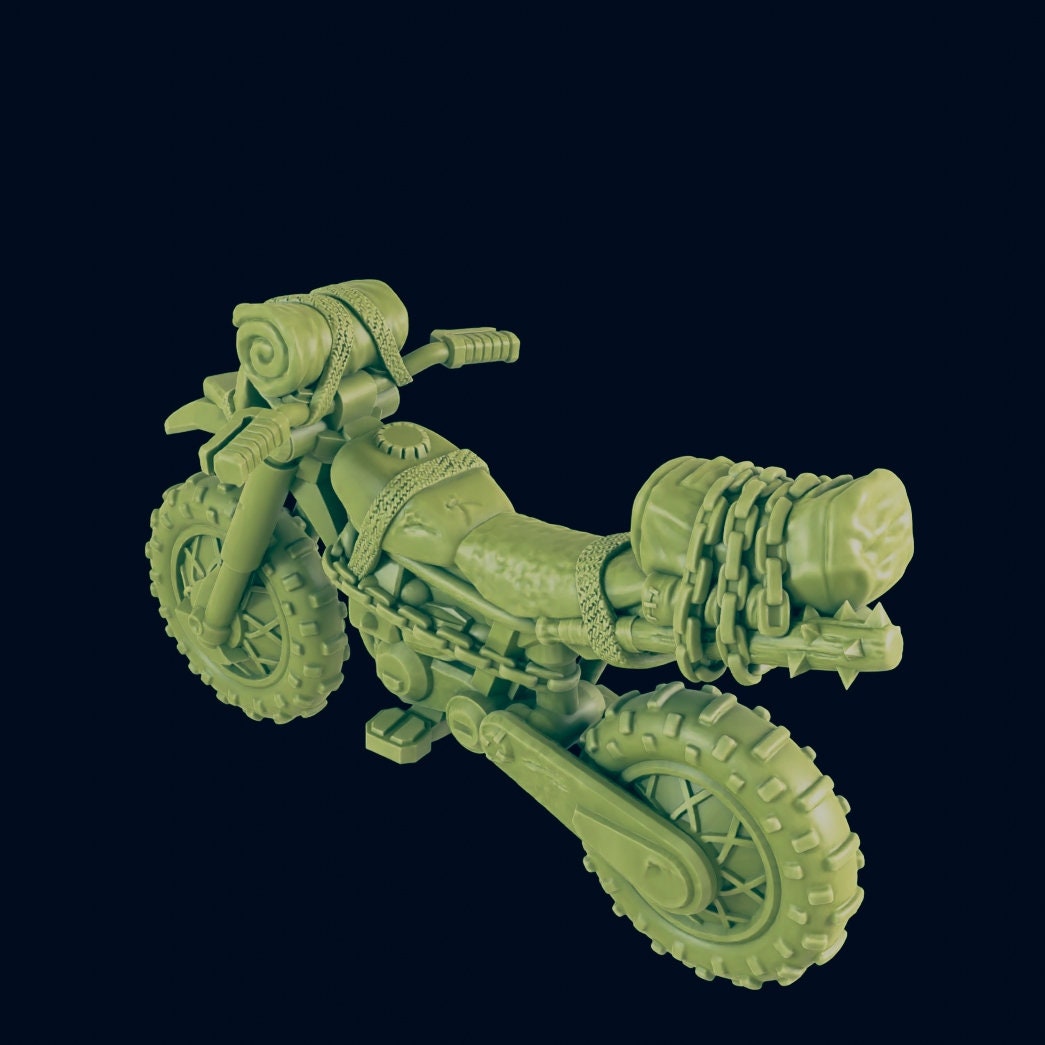 Dirt Bike Motorcycle | 28mm - 54mm Scale | Survivor Terrain | Fantasy Scatter | Sci Fi Terrain | Superhero