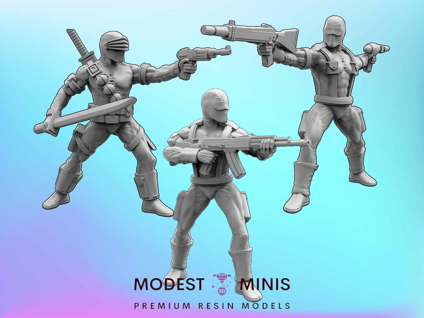 Eyed Snake Commando - 28mm 32mm 40mm Scale Cyberpunk Miniature  | Papsikels